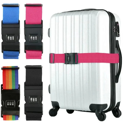 Adjustable Anti-Theft Luggage Strap with Password Lock – Secure Baggage Belt for Travel