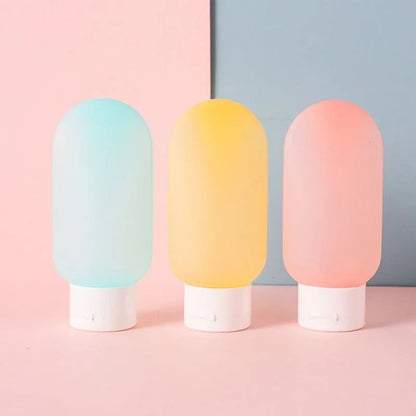 4Pcs 60ml Refillable Silicone Travel Bottles - Leak-Proof Portable Lotion & Shampoo Containers