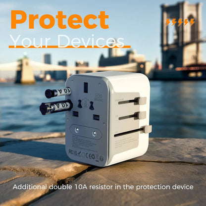 TESSAN Universal Travel Adapter with USB & Type C - All-in-One Worldwide Charger