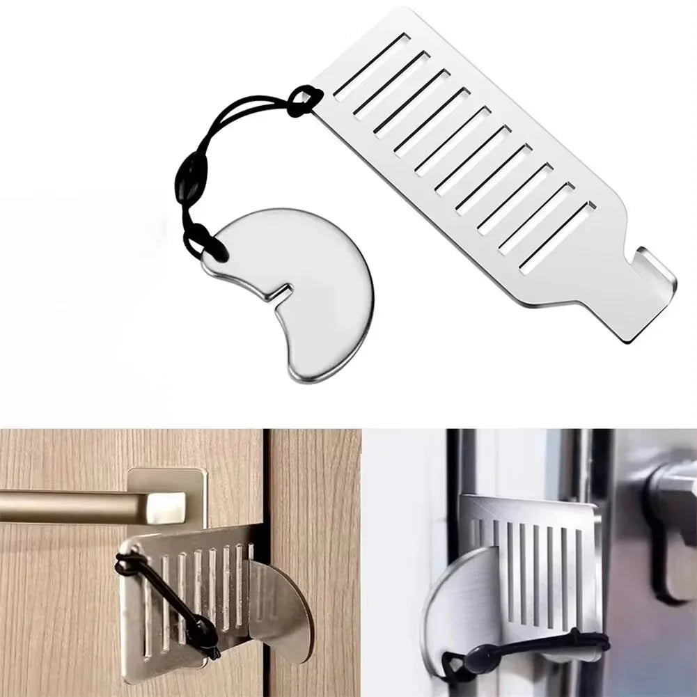 Portable Anti-Theft Door Lock Blocker – Stainless Steel Travel Security Tool