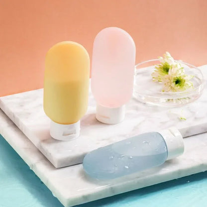 4Pcs 60ml Refillable Silicone Travel Bottles - Leak-Proof Portable Lotion & Shampoo Containers