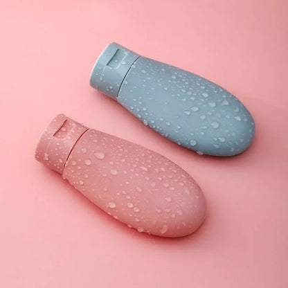 4Pcs 60ml Refillable Silicone Travel Bottles - Leak-Proof Portable Lotion & Shampoo Containers