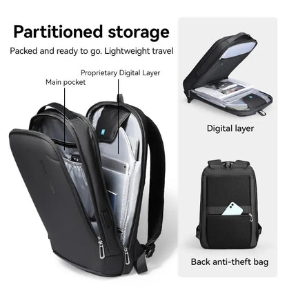 MARK RYDEN Slim Laptop Backpack – Minimalist, USB Charging, Scratch Resistant Business Bag