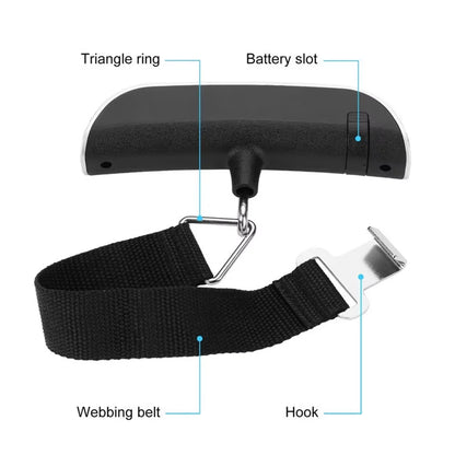 50kg Digital Portable Hanging Luggage Scale with LCD Display - Travel Bag Weighing Tool