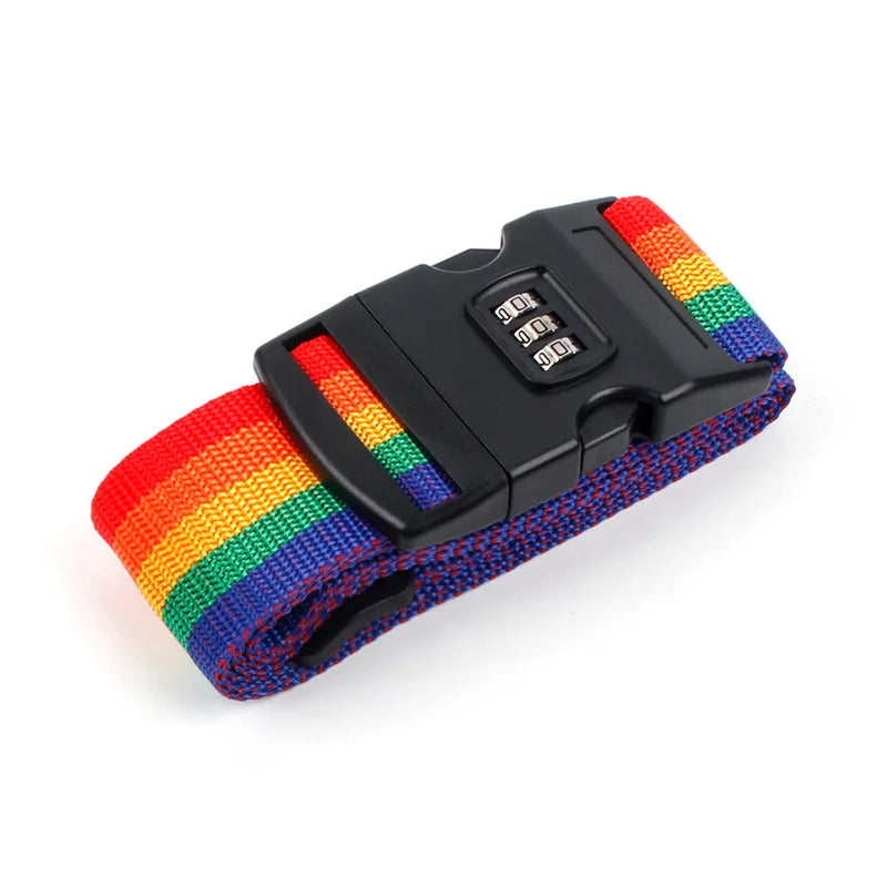 Adjustable Anti-Theft Luggage Strap with Password Lock – Secure Baggage Belt for Travel