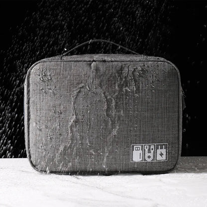 Suitcase with water droplets on a dark background
