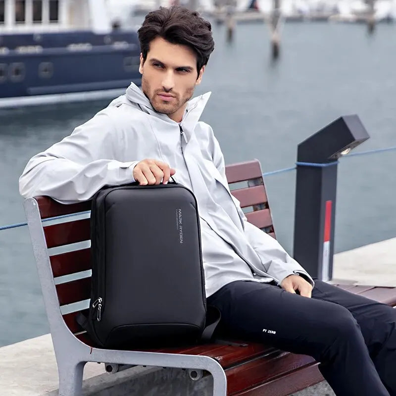 MARK RYDEN Slim Laptop Backpack – Minimalist, USB Charging, Scratch Resistant Business Bag